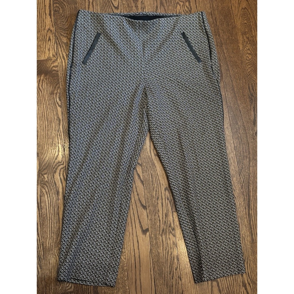 Chicos So Slimming 360 Juliet Geometric Slim Ankle Pants Size 3 US XL 26" Inseam